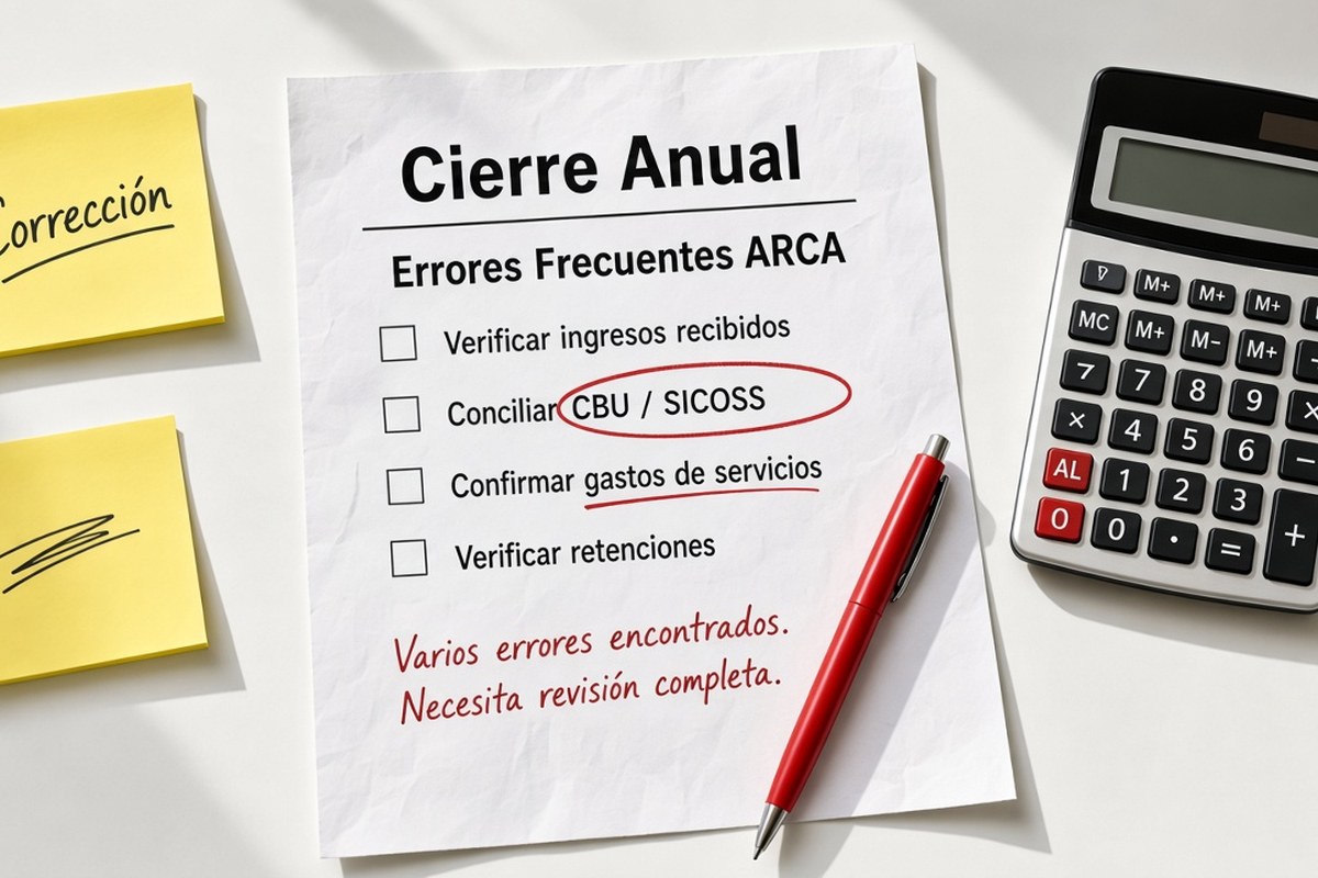Errores que retrasan el cierre fiscal del año ante la ARCA
