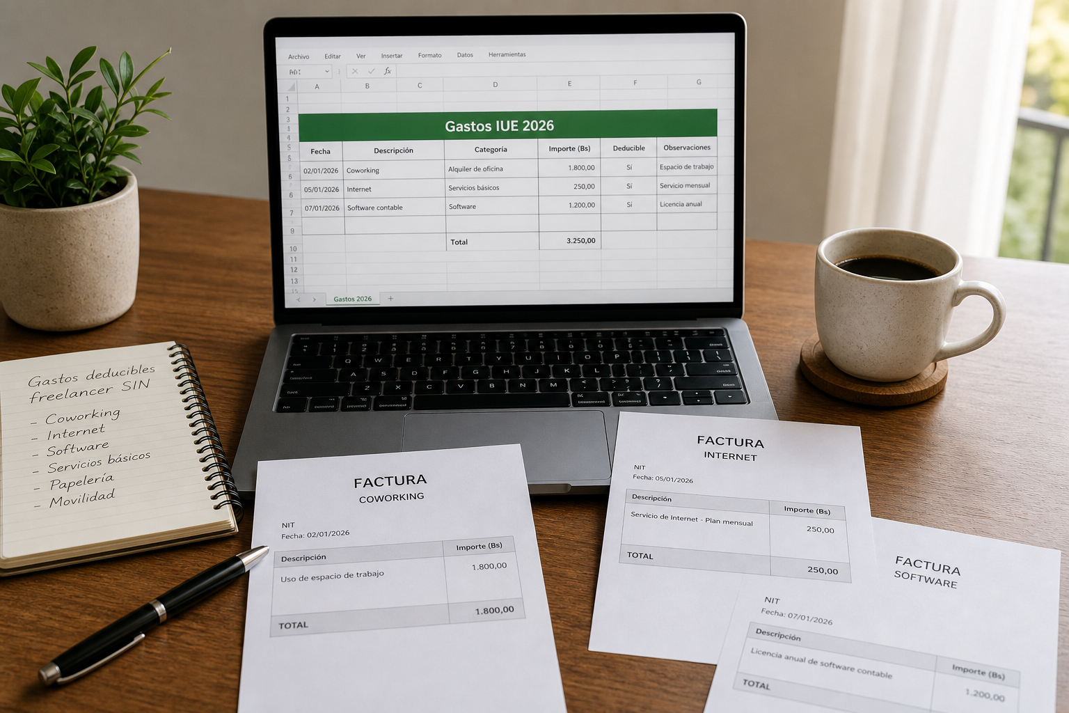 Gastos deducibles para freelancers en Bolivia 2026 (IUE e IVA)