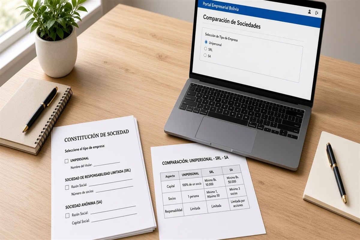 Unipersonal, SRL o SA en Bolivia: cuándo formalizar 2026