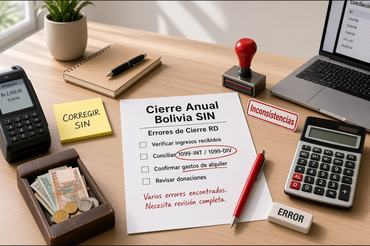 Errores que retrasan el cierre fiscal del año ante el SIN