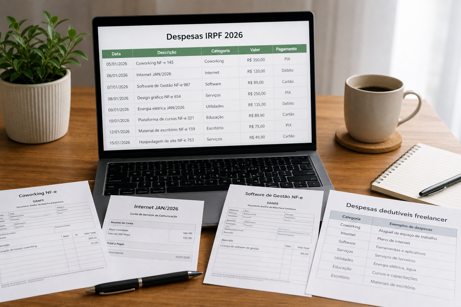 Despesas dedutíveis para freelancers no Brasil 2026