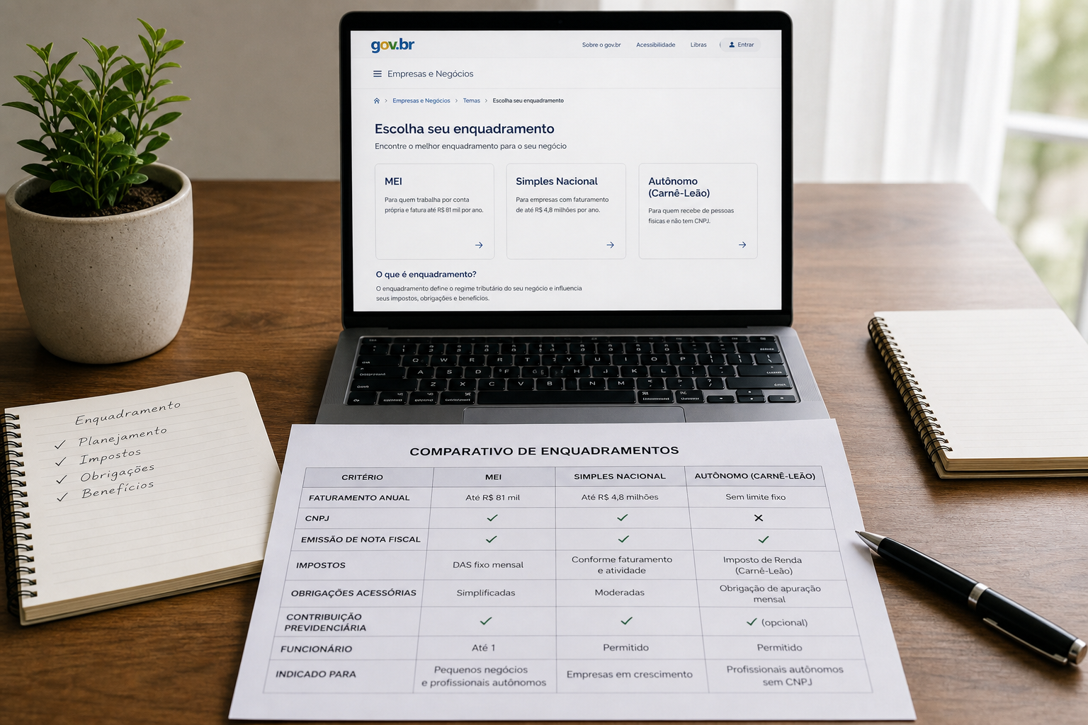 MEI, Simples ou autônomo no CPF: o que convém ao freelancer no Brasil 2026