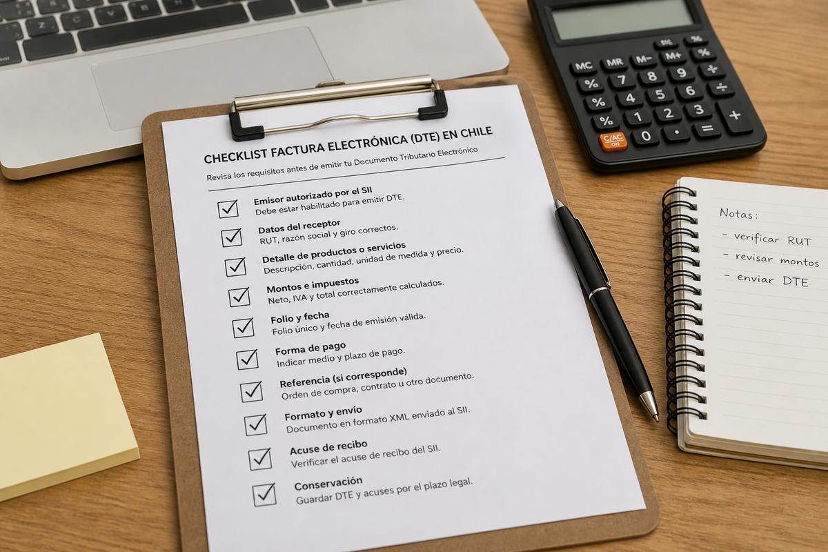 DTE Chile 2026: checklist mensual de cumplimiento ante el SII