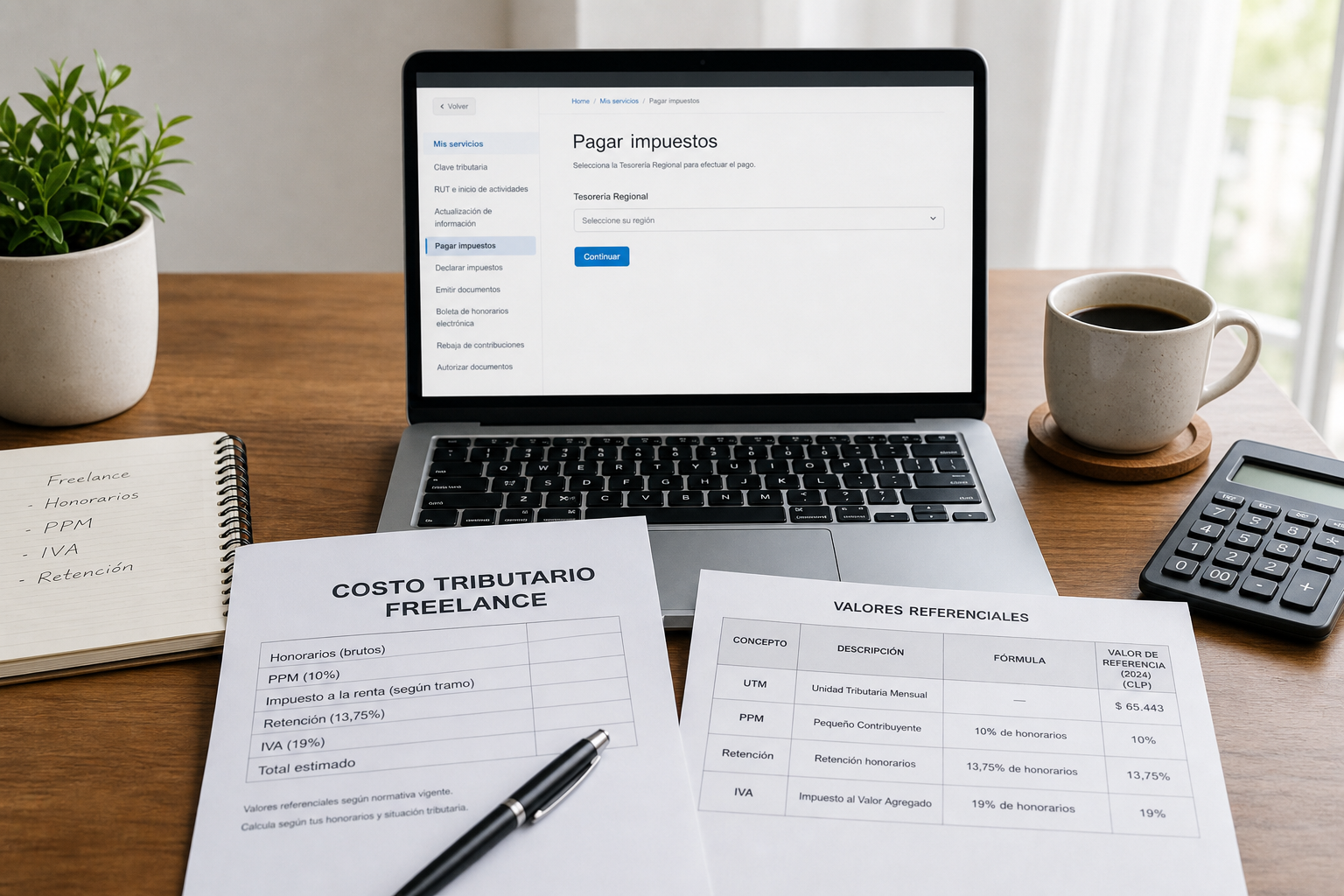 Cuánto paga de impuestos un freelancer en Chile 2026