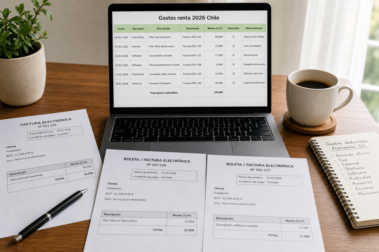 Gastos deducibles para freelancers en Chile 2026