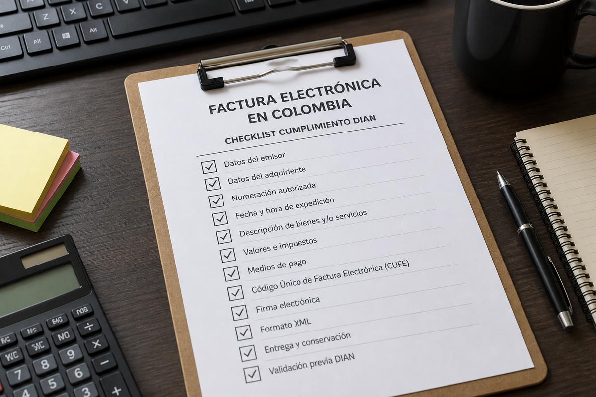 Factura electrónica DIAN 2026: checklist de cumplimiento mensual