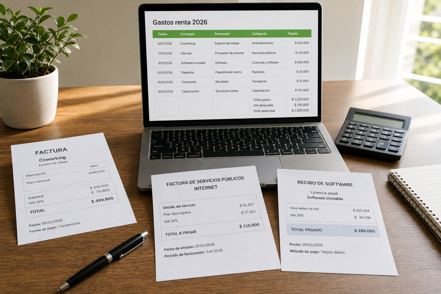 Gastos deducibles para freelancers en Colombia 2026