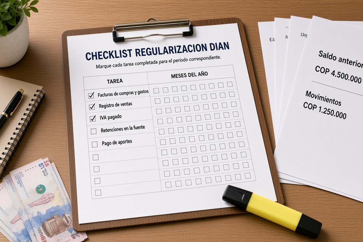 Checklist para regularizar impuestos atrasados ante la DIAN