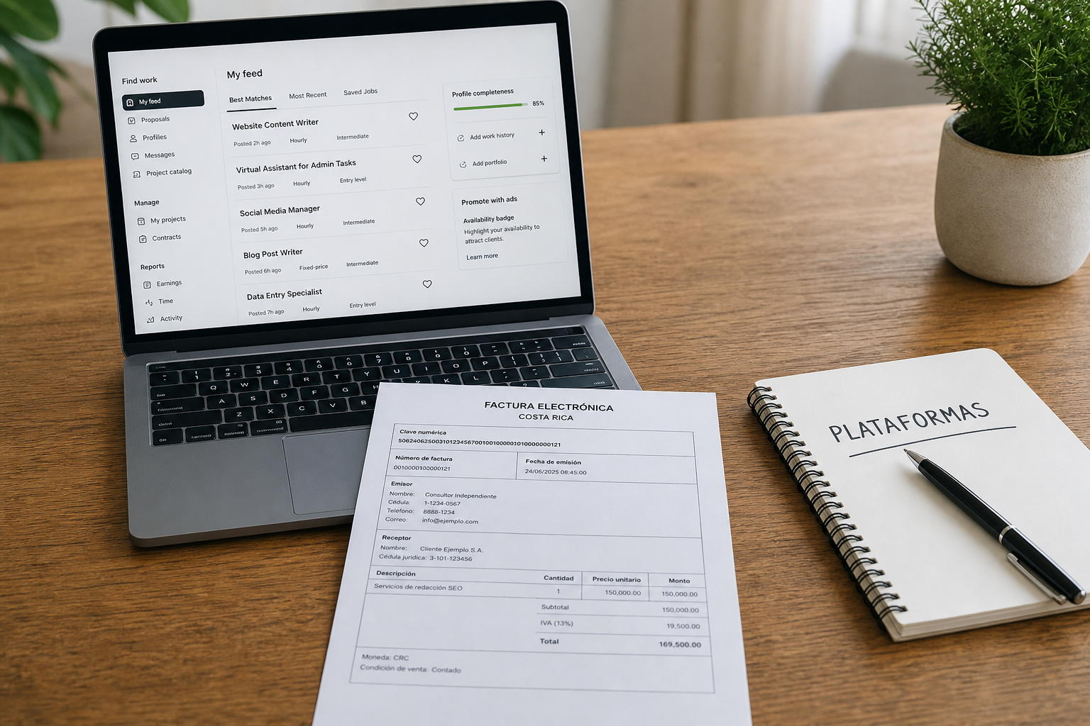Impuestos si cobras por Upwork, PayPal o Wise: freelancer Costa Rica 2026
