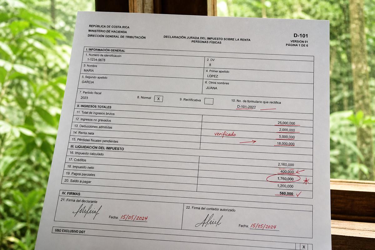 Rectificación de declaración ante Hacienda Costa Rica 2026