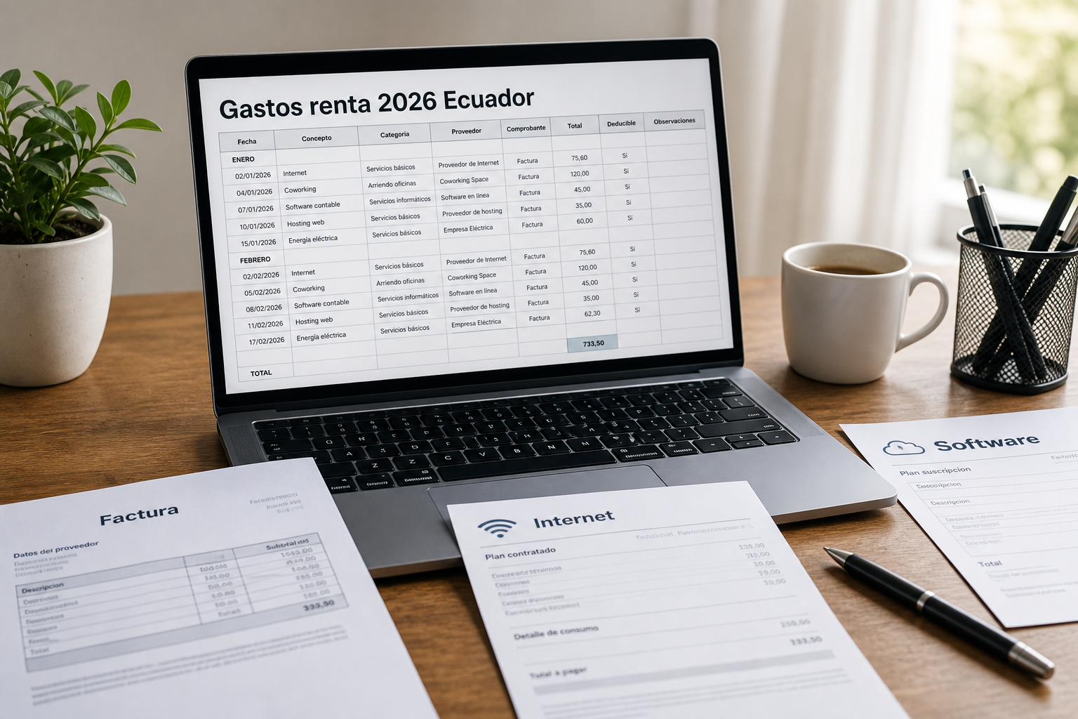Gastos deducibles para freelancers en Ecuador 2026 (renta e IVA)
