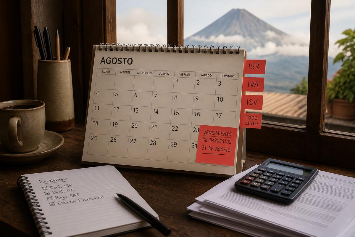 Obligaciones tributarias agosto 2026 SAT Guatemala (calendario operativo)