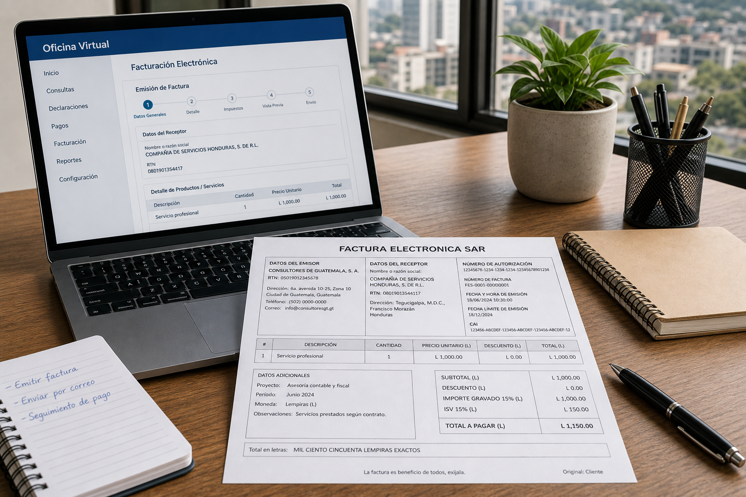 Cómo facturar como freelancer en Honduras 2026 (RTN, CAI y factura electrónica)