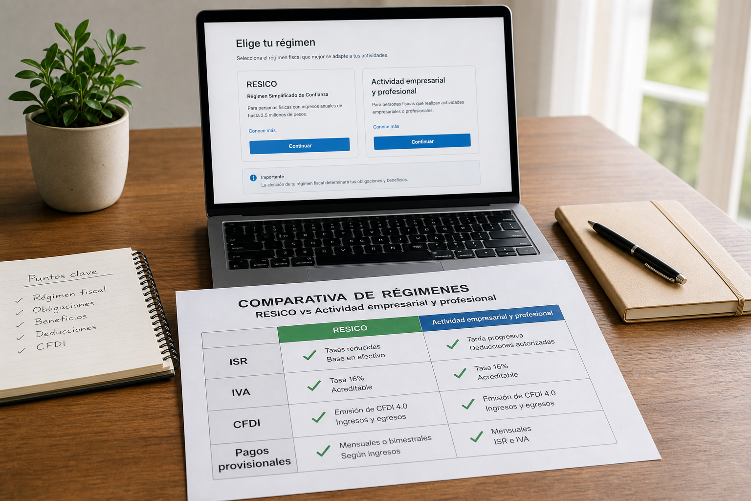 RESICO vs actividad empresarial: qué le conviene a un freelancer en México 2026