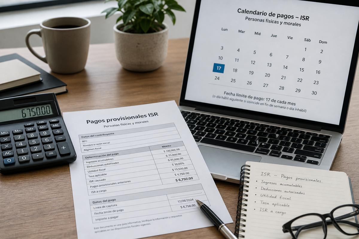 Pagos provisionales de ISR personas físicas SAT 2026: cómo calcular y presentar