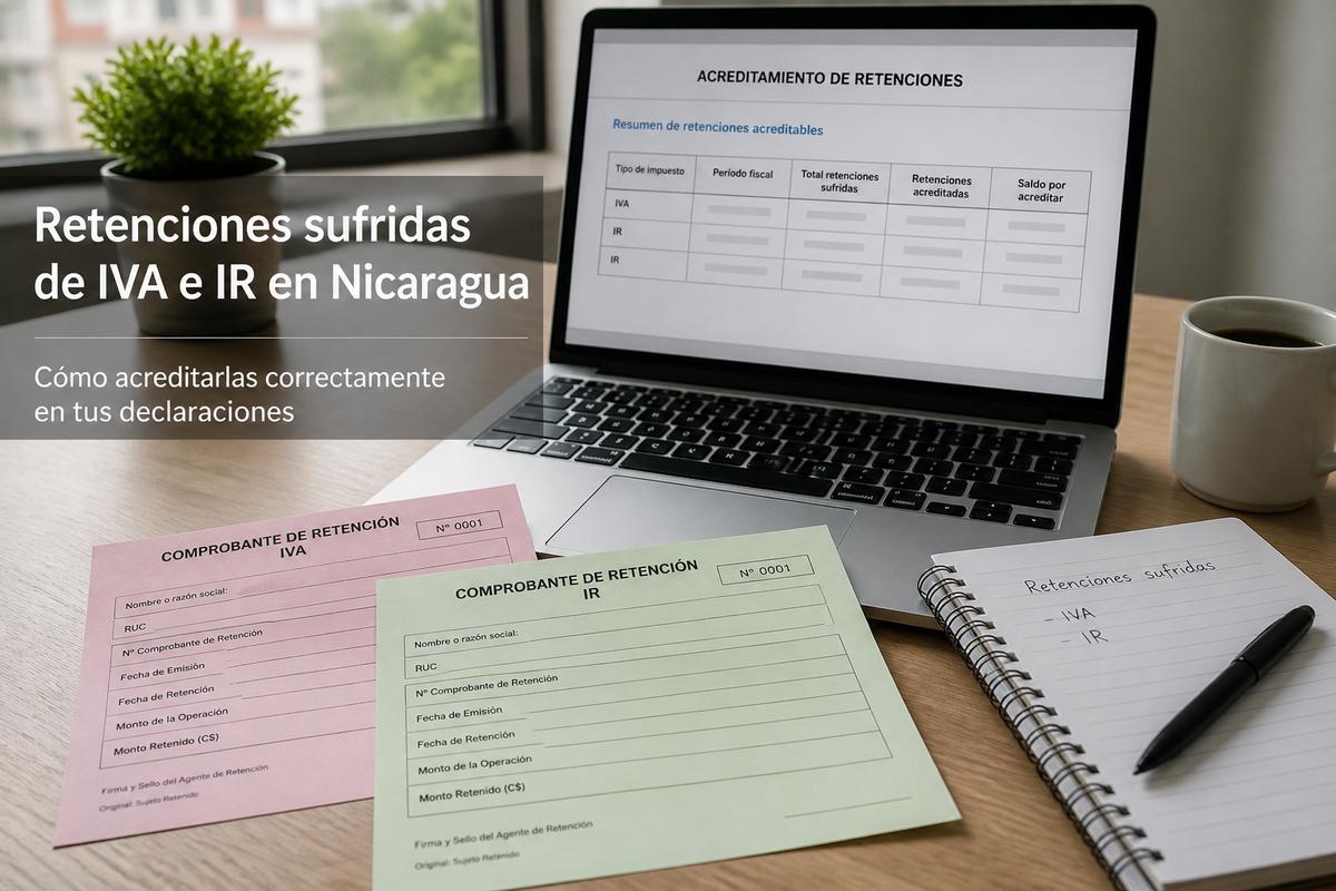 Retención de IVA e IR sufrida en Nicaragua 2026: cómo acreditarla ante la DGI