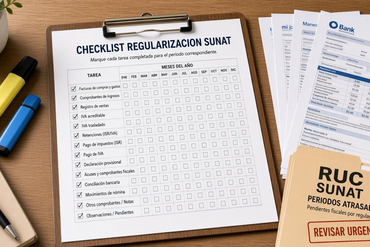 Checklist para regularizar impuestos atrasados ante la SUNAT