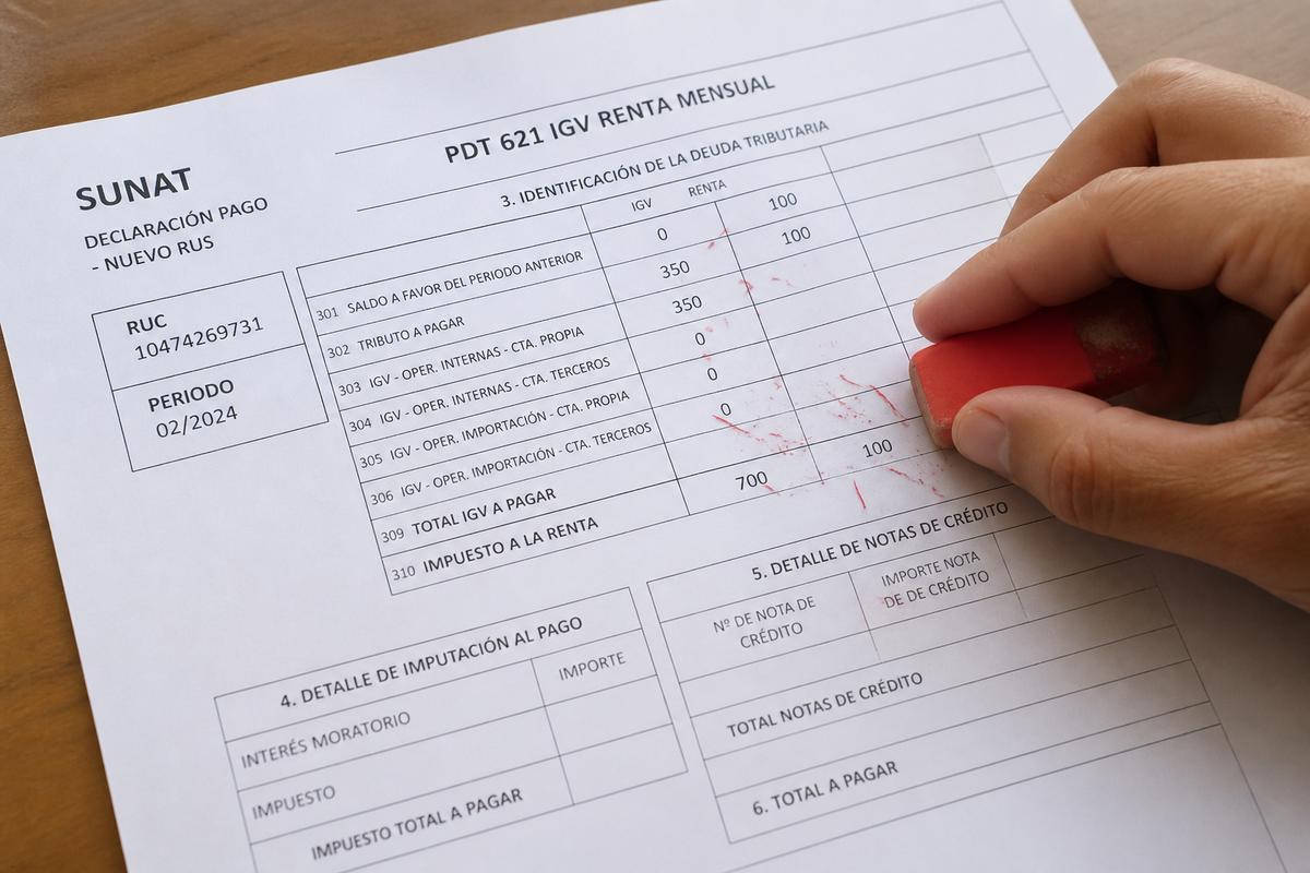 Rectificación de declaración SUNAT 2026: cómo corregir IGV o renta presentados