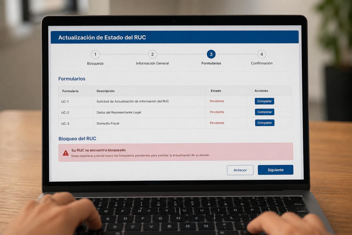 RUC SUNAT 2026: actualizar datos, estados y bloqueos que frenan declaraciones
