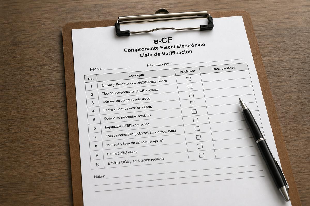Factura electrónica e-CF checklist mensual República Dominicana 2026