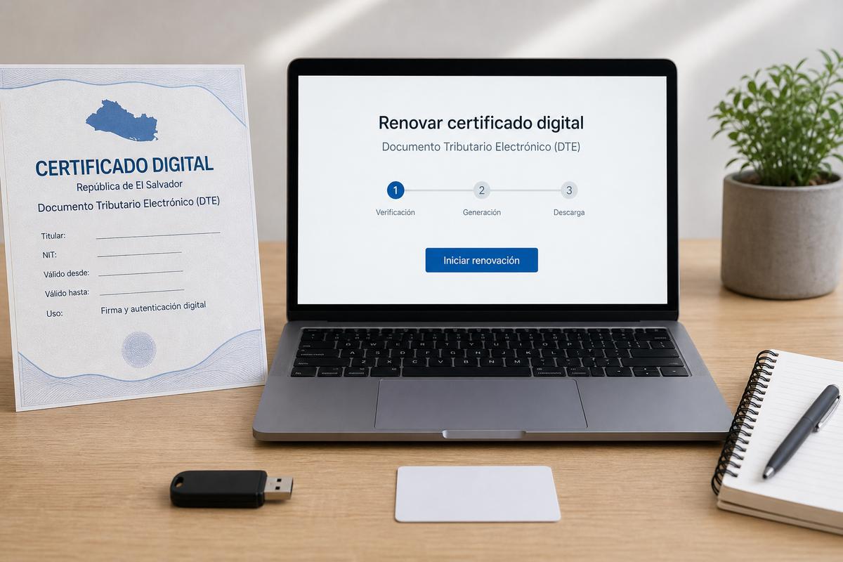 Certificado digital para DTE El Salvador 2026: obtener y renovar