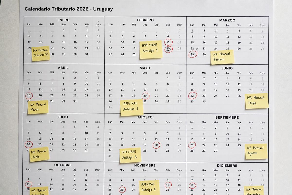 Calendario tributario DGI Uruguay 2026 para pymes: fechas y ritmo