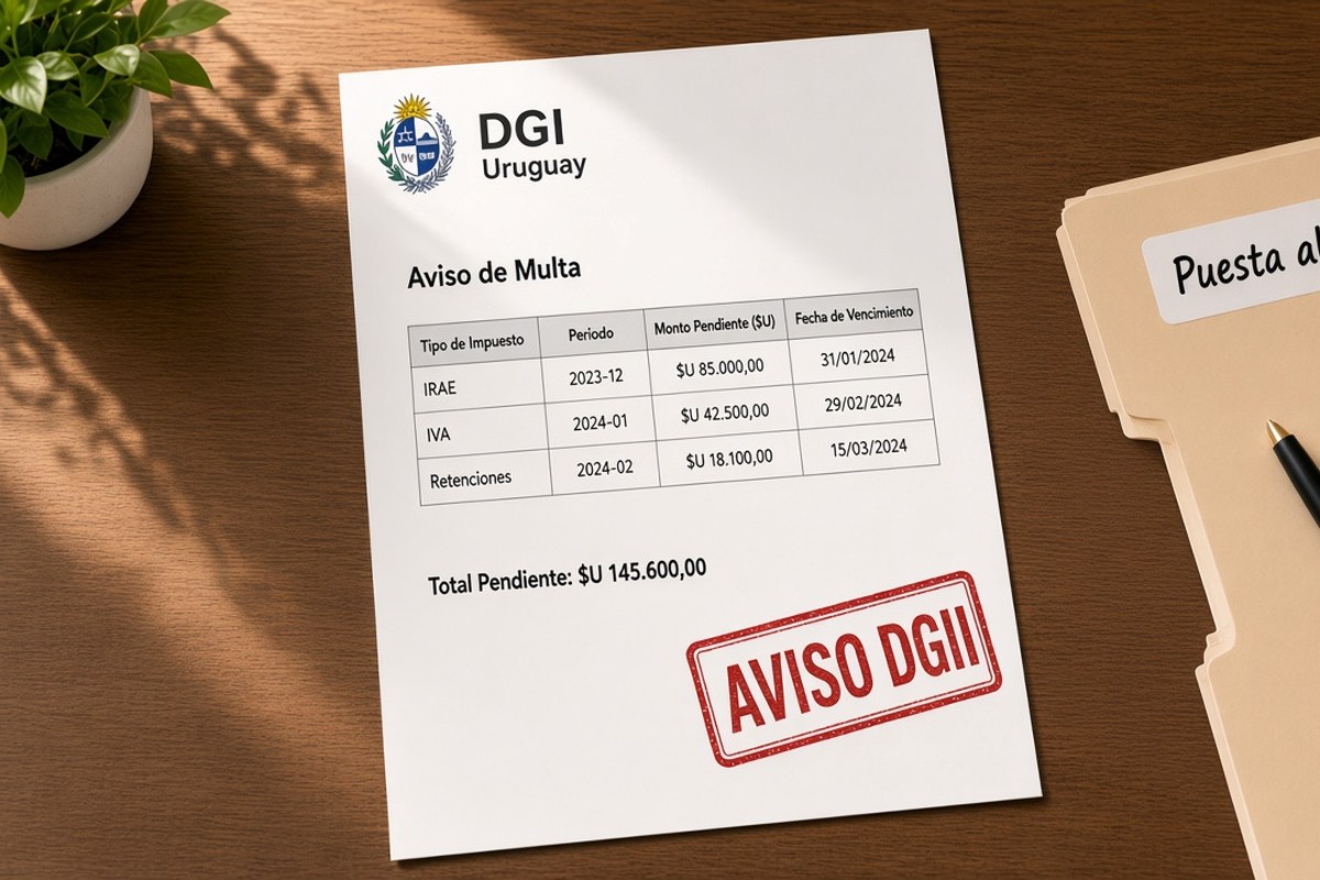 Qué hacer si recibís un aviso o multa de la DGI por atrasos fiscales