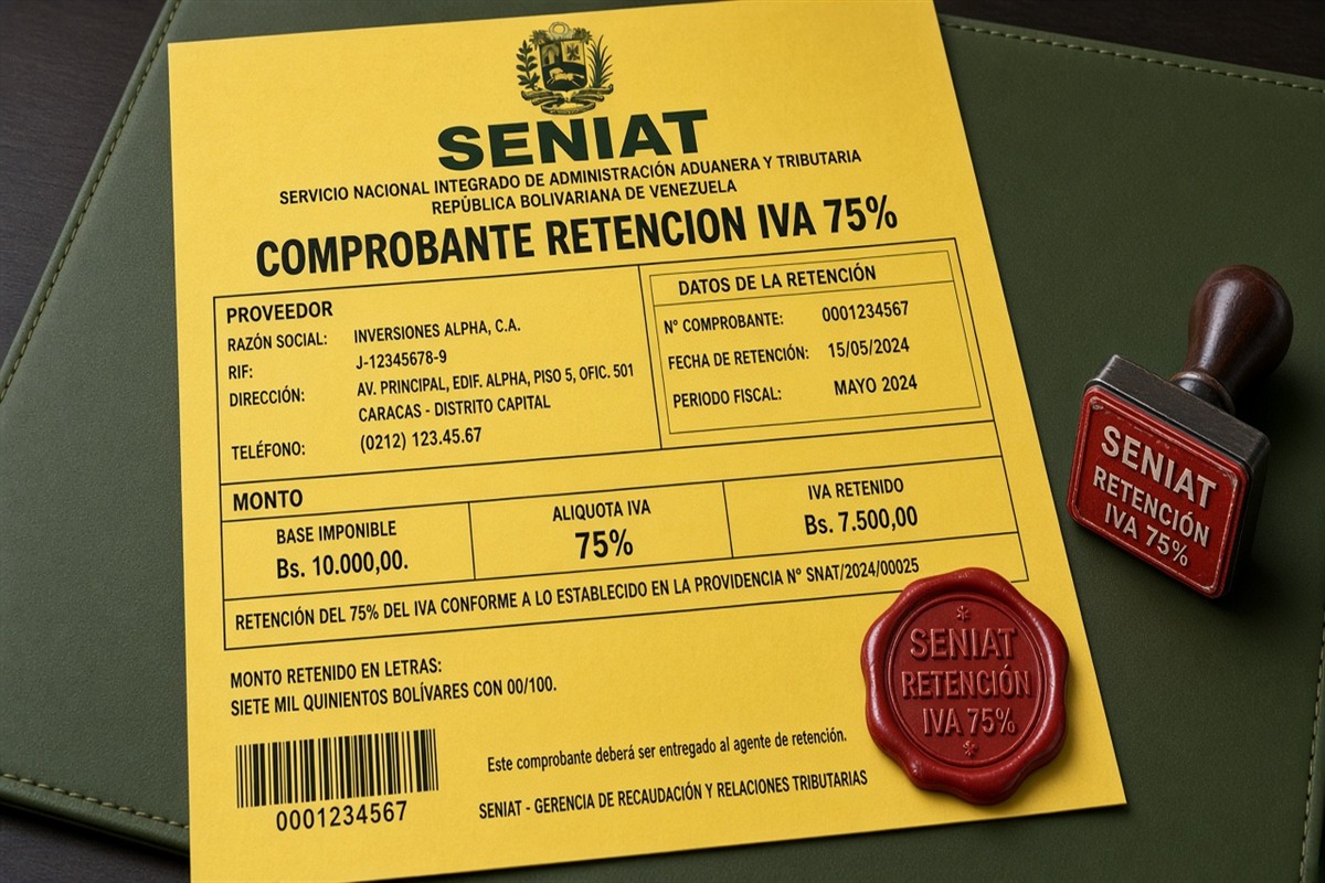 Retención IVA 75% SENIAT 2026: agente de retención sin descuadrar