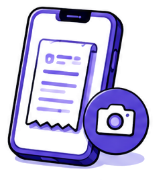 Teléfono escaneando un recibo