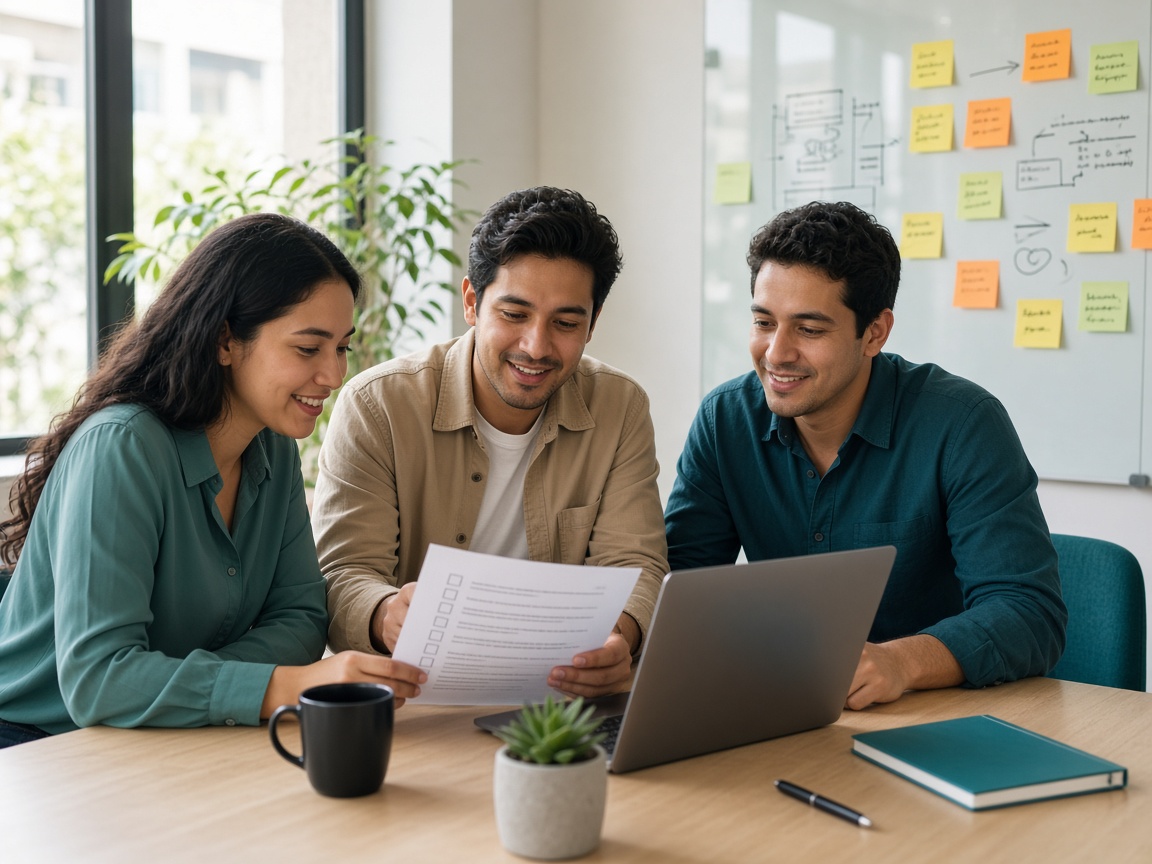Equipo de startup revisando checklist fiscal en una reunión